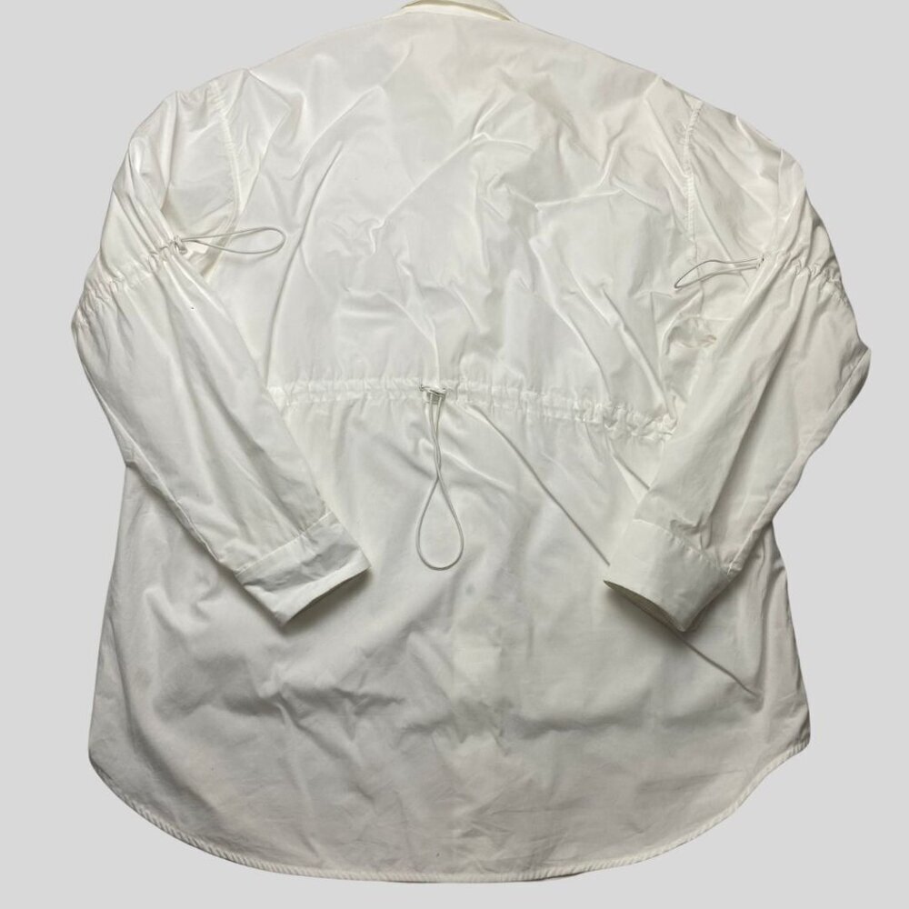 JNBY Oversized White Button-Up Shirt with Ruched Sleeve Size XS - Picture 2 of 7